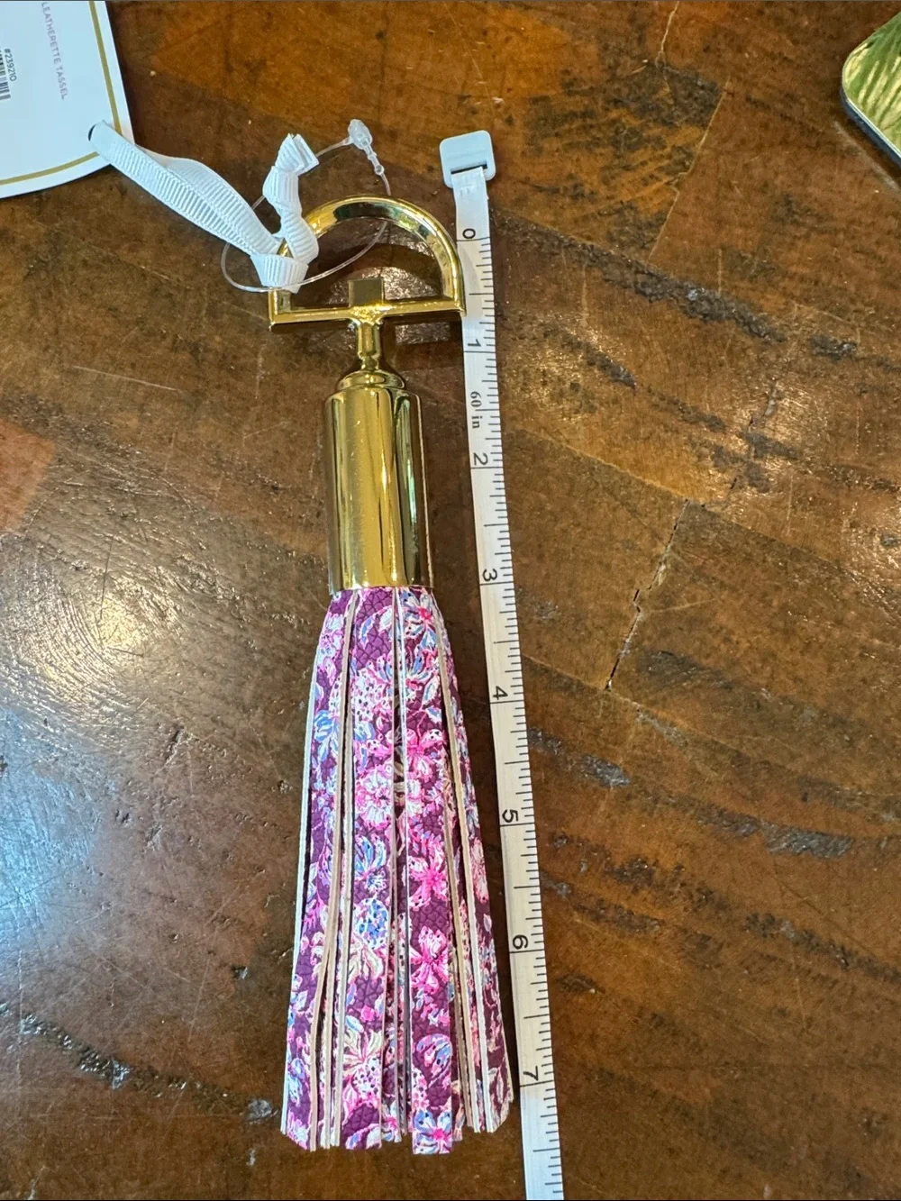 Lilly Pulitzer Gold Bottle Opener with Pink Floral Tassel